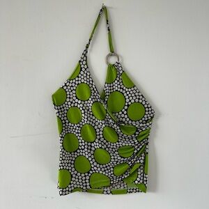 Groovy top halter psachdelic neon retro vintage black green white